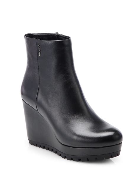 prada wedge booties|prada ankle boots women's.